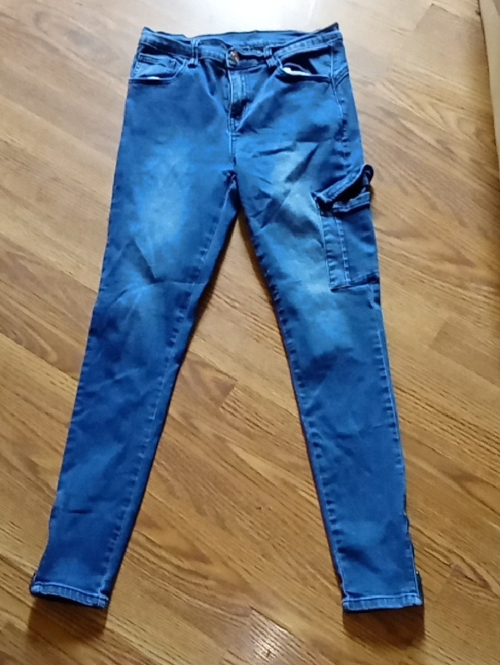 Blue Women's Slim Cargo Jeans